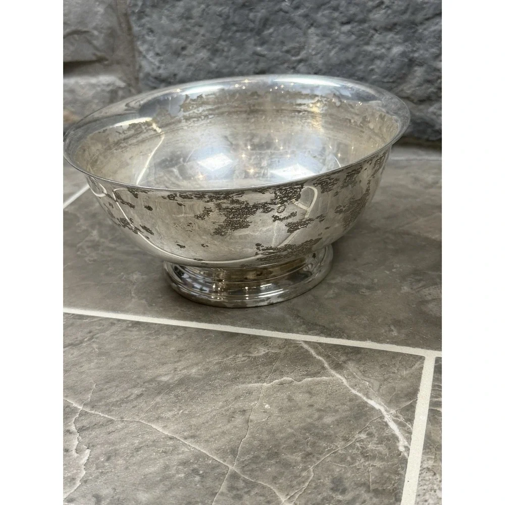 VTG Gorham Silver Plate Paul Revere Pedestal Bowl 8